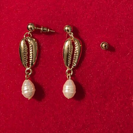 Gold-tone Drop Earring Pearls