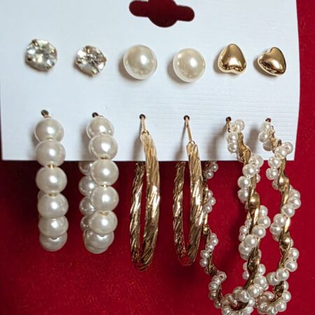 Pearl and Crystal Cluster Earrings