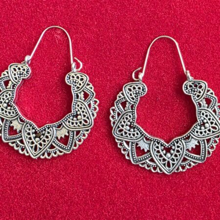 Vintage Silver Filigree hoop